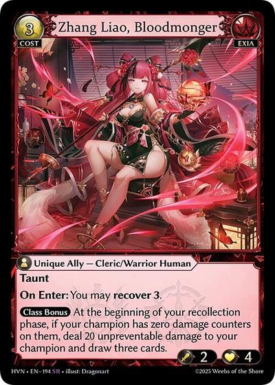 Zhang Liao Bloodmonger [Foil] [HVN]