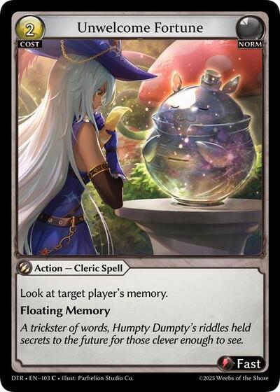 Unwelcome Fortune [Foil] [DTR]