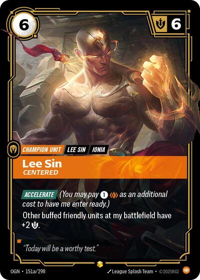 Lee Sin Centered Alternate Art [OGN-151a/298] [Foil]