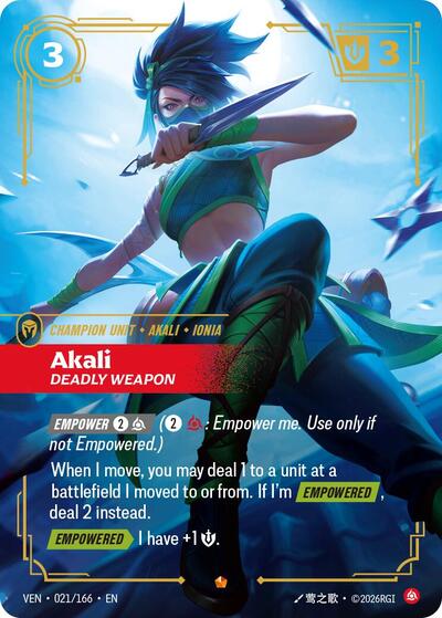 Akali, Deadly Weapon [VEN-021/166] [Foil]