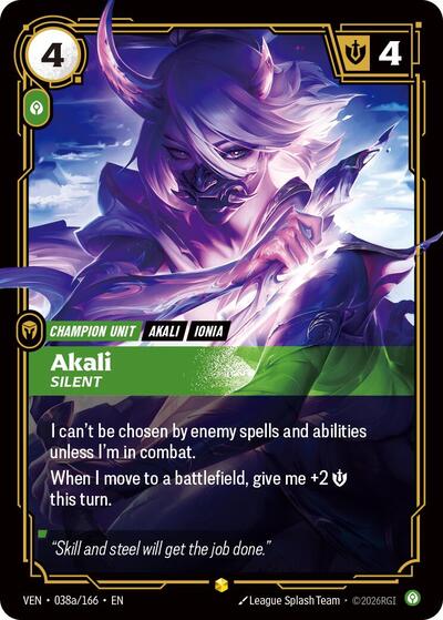 Akali, Silent (Alternate Art) [VEN-038a/166] [Foil]