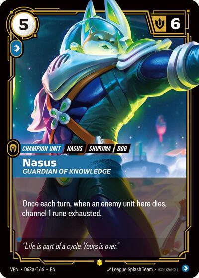 Nasus, Guardian of Knowledge (Alternate Art) [VEN-063a/166] [Foil]