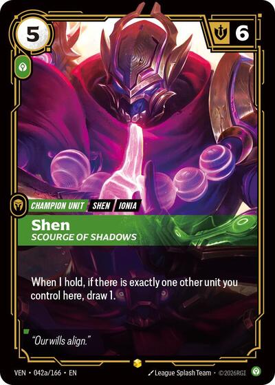 Shen, Scourge of Shadows (Alternate Art) [VEN-042a/166] [Foil]