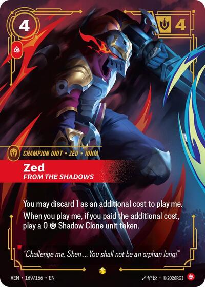 Zed, From the Shadows (Overnumbered) [VEN-169/166] [Foil]