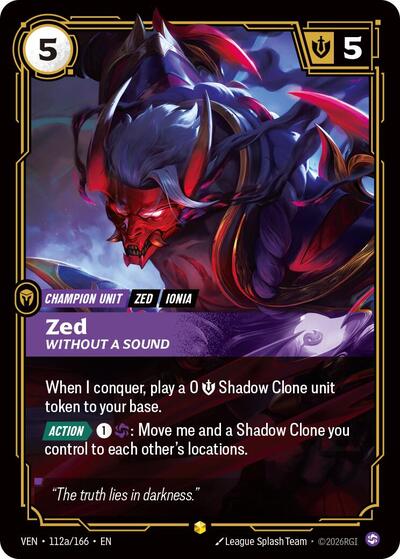 Zed, Without a Sound (Alternate Art) [VEN-112a/166] [Foil]