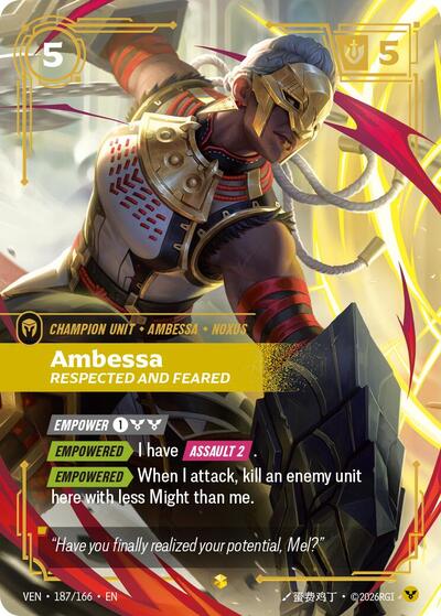Ambessa, Respected and Feared (Overnumbered) [VEN-187/166] [Foil]